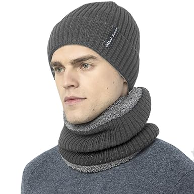 Novawo Unisexe Beanie Mütze mit Teddyfleece Innenfutter, Verdickte Warme Kopfkappe