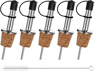 Incutex 5X Flaschenausgiesser Kork mit Verschluss Ausgießer Flasche Ölausgießer Spirituosen Wein Öl Likör Essig