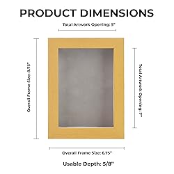 5x7 Inch Shadow Box Frame Natural Wood | with a