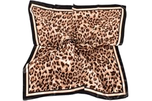 EIysee 35 x 35 Women's Fashion Pattern Large Square Silk Like Hair Scarf Head Sleeping Wrap Satin Neck Bandana for Gift…