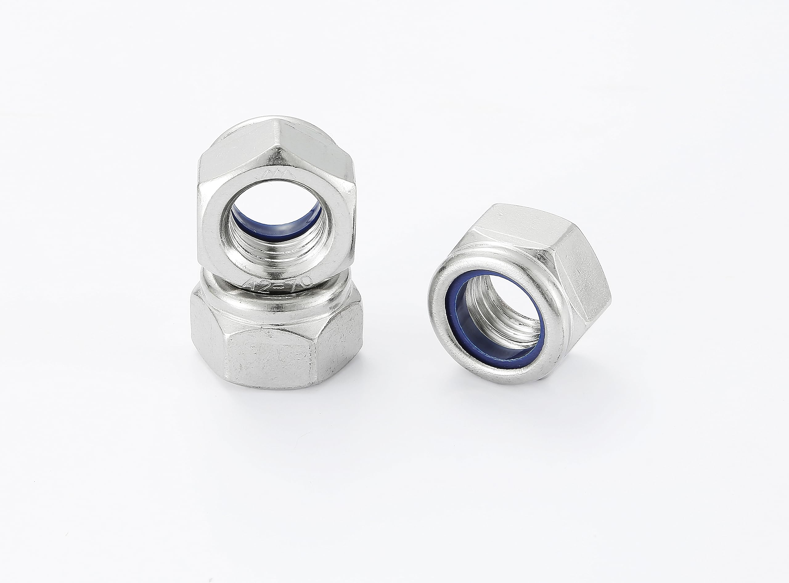 AMLOOPH M14 Nyloc Hex Nuts - 14mm Steel Locking Nuts (DIN985), Zinc Plated Alloy Steel with Nylon Inserts (Pack of 10)