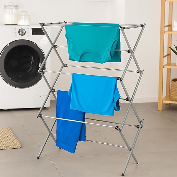 HONEY-CAN-DO COLLAPSIBLE CLOTHES DRYING RACK – DURABLE, SPACE-SAVING LAUNDRY & TOWEL RACK, STURDY CLOTHING RACK FOR HANGING CLOTHES INDOORS & OUTDOORS, STEEL