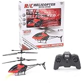 YAWEVEAY Remote Control Helicopter Toy, 2-Channel, 2.4 GHz, 2 Speeds, Up and Down Flying, Gift for Kids, Red