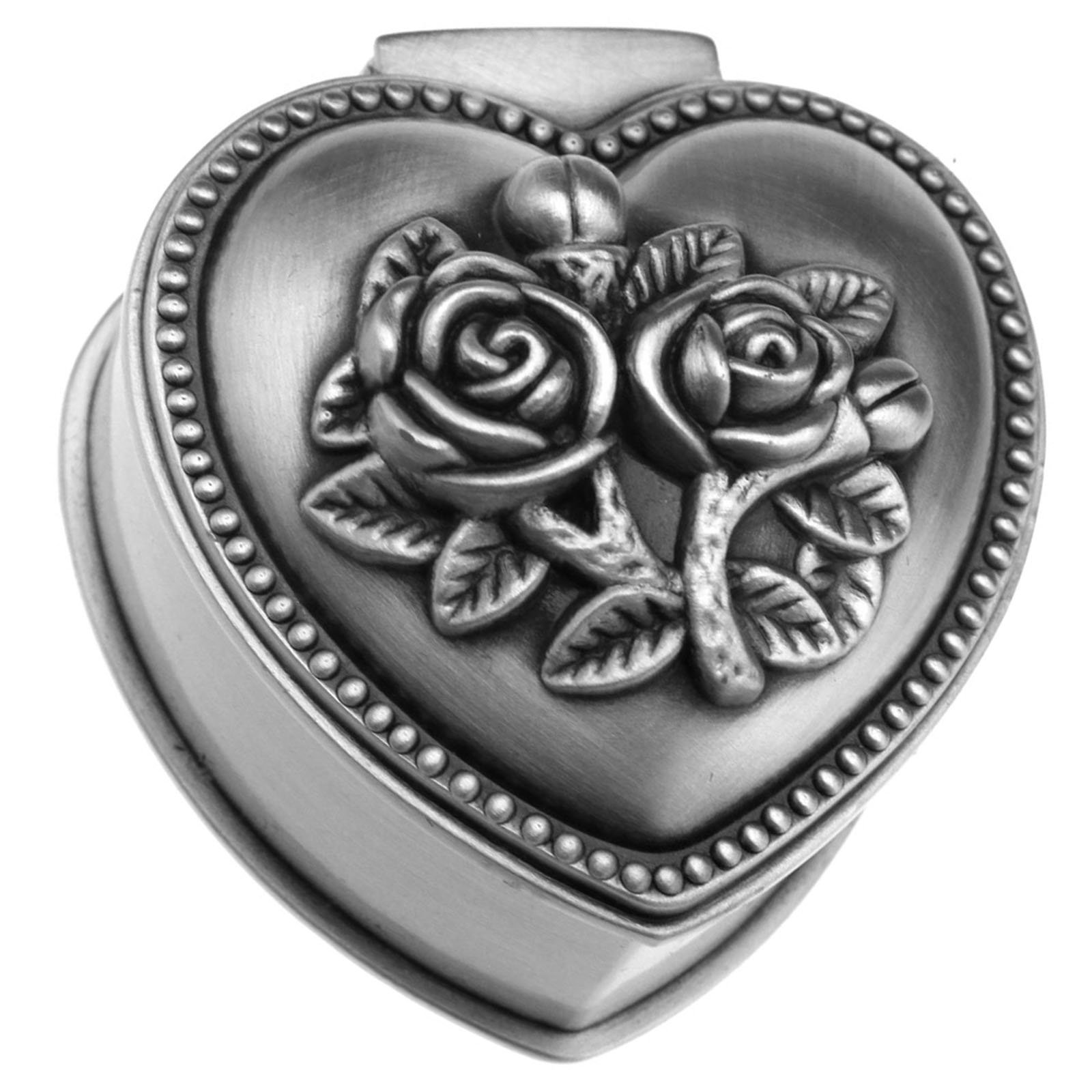 D2D Antique Style Heart Shape Jewellery Ring Earrings Trinket Mini Storage Case