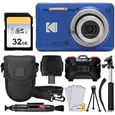 Kodak PIXPRO FZ55 Digital Camera (Blue) + 32GB Memory Card + Point and Shoot Camera Case + Extendable Monopod + Lens Cleaning Pen + LCD Screen Protectors + Table Top Tripod &ndash; Ultimate Bundle