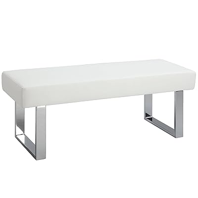 MILAN Lillian White Upholstered Bench for Modern Interiors