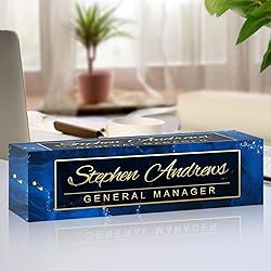 Name Plate for Desk Personalized Office Acrylic