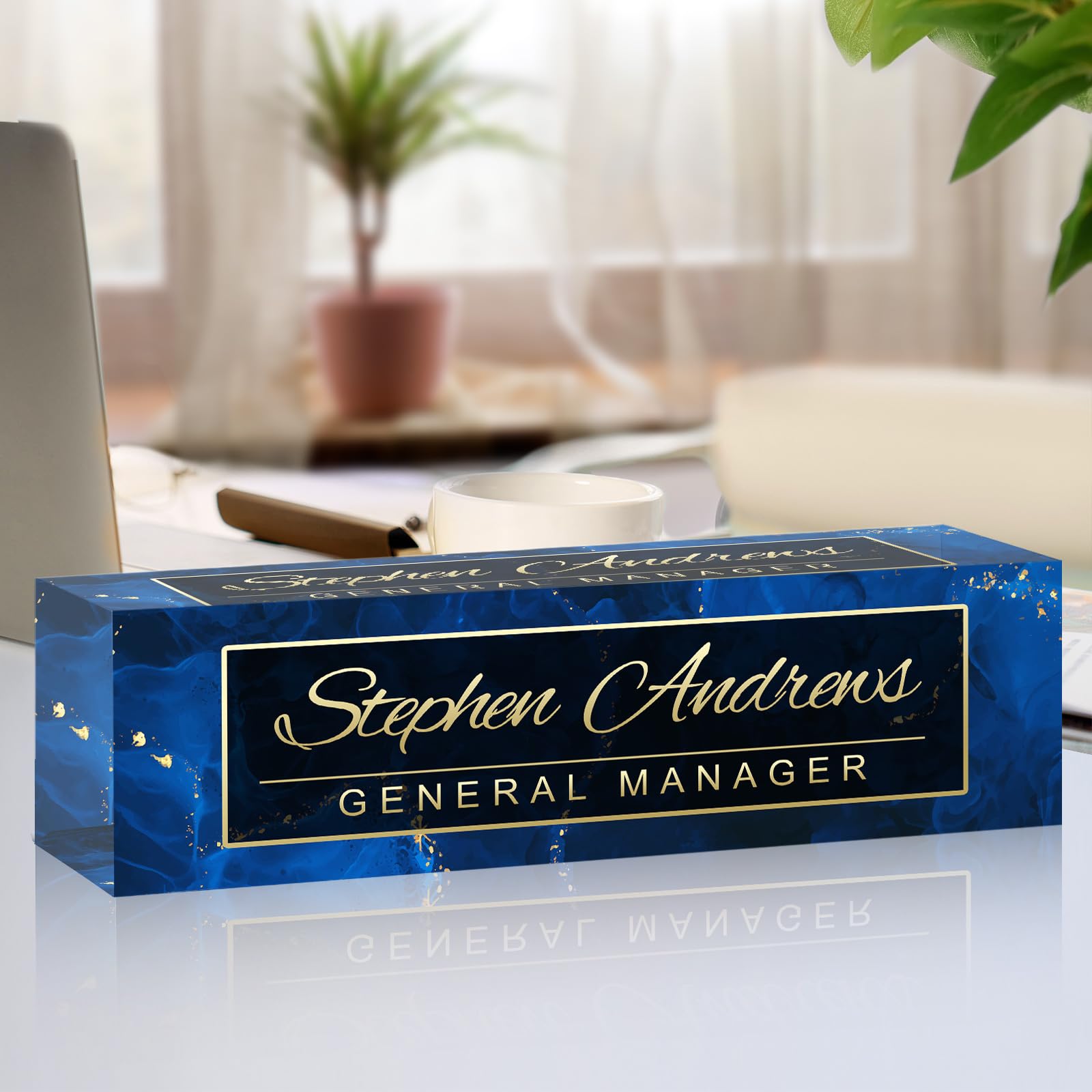 Name Plate for Desk Personalized Office Acrylic