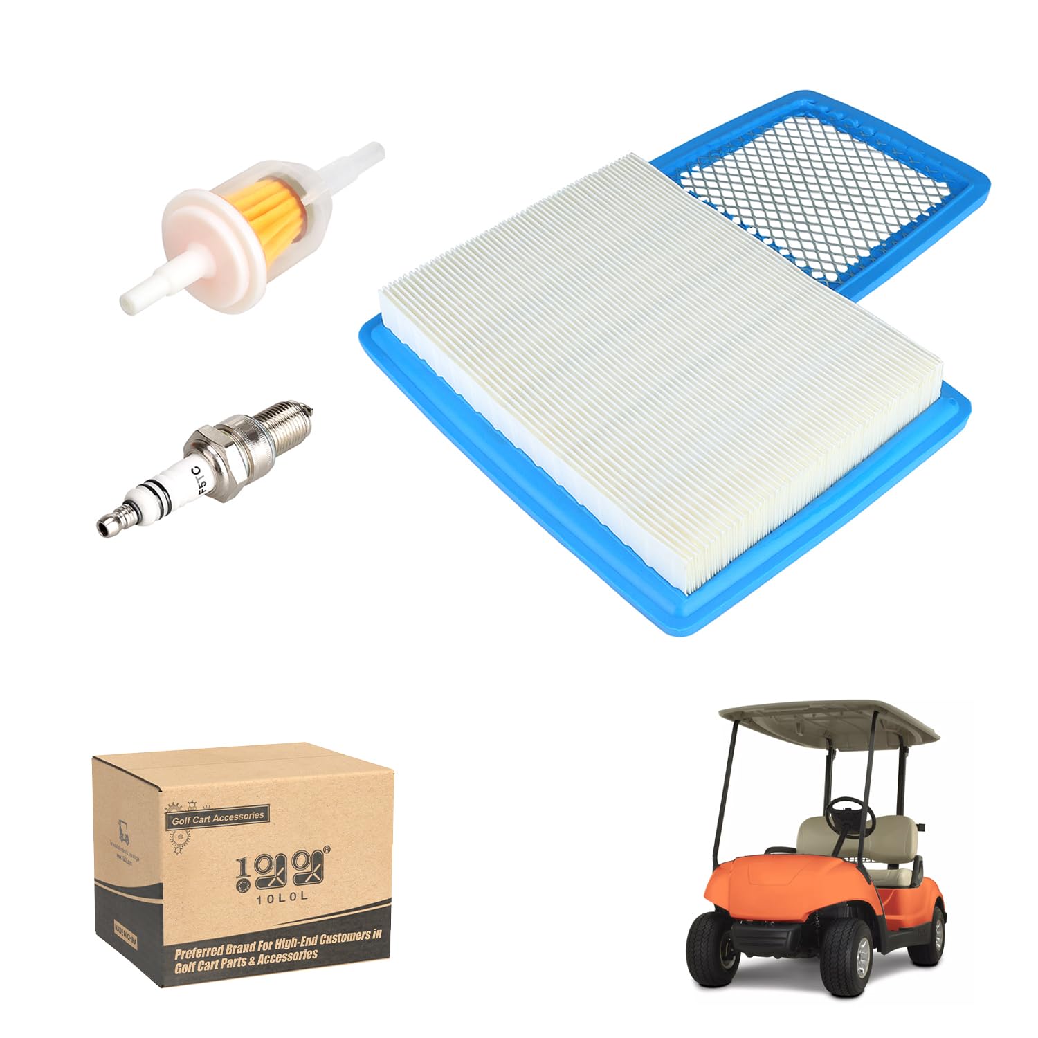 View 1 of 10L0L Golf Cart Air Filter Tune up Kit for Yamaha G16A G19 G20 G21 G22 G22A G29 Drive Gas Golf Cart 1996-UP 4 Cycle 301cc 357cc Engine Replace Air Filter JN6-E4450-00 JN6-E4450-01 JN6-E445E-00