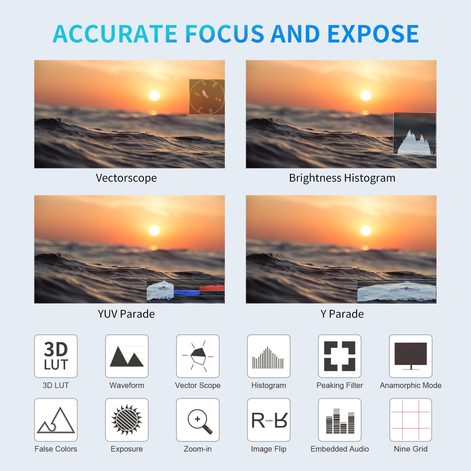 FEELWORLD FW568 6 inch DSLR Camera Field Monitor with Waveform LUTs Video Peaking Focus Assist 1920x1080 IPS 4K HDMI Professional Video Accessories