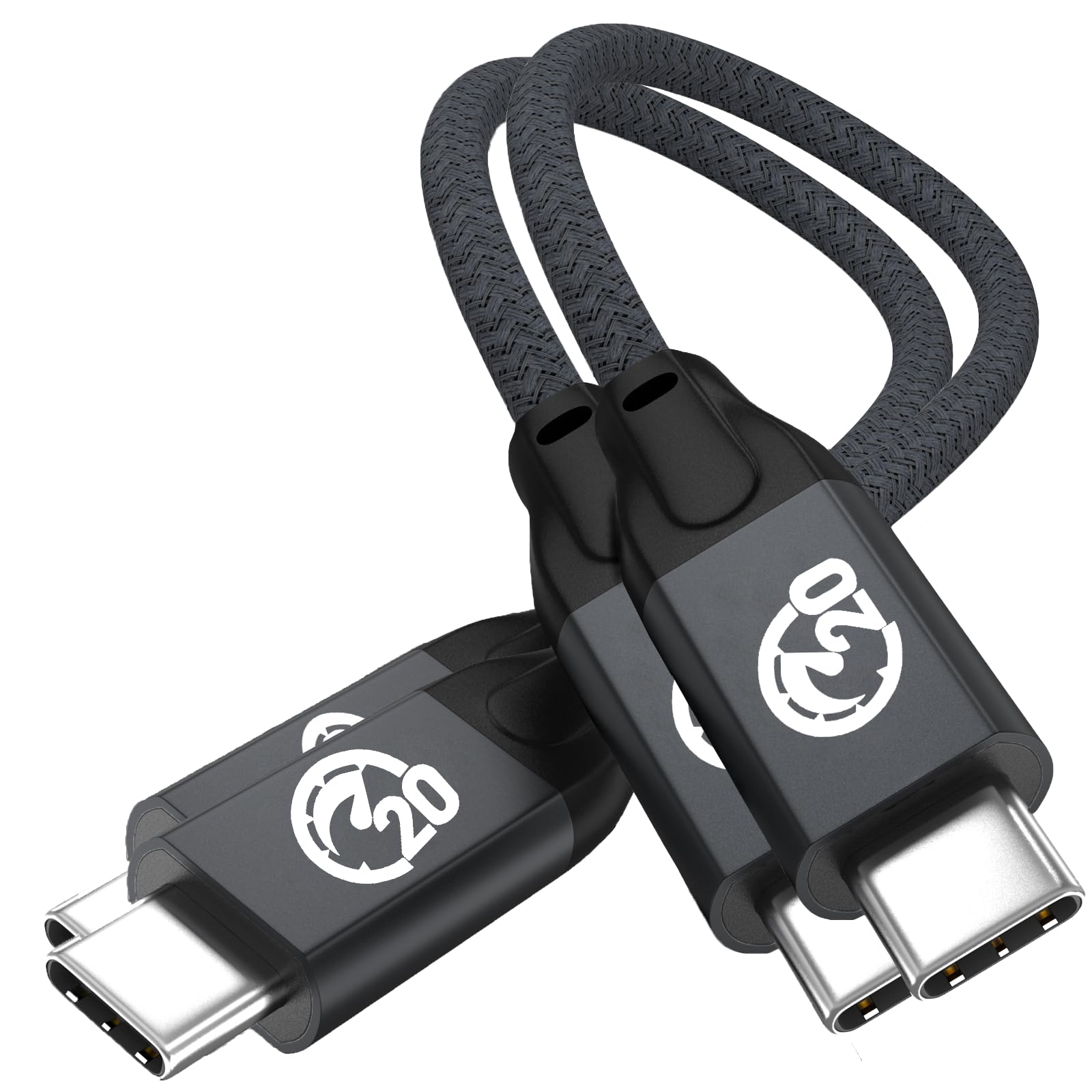 UseBean USB C to USB C Cable 100W 0.2M(2 Pack), USB C 3.2 Gen 2X2 20Gbps Data Transfer 4K@60Hz Video Display Type-C PD Charger Cord, for iPhone 15 Pro Max, MacBook Pro, iPad Pro, Galaxy S24/S23