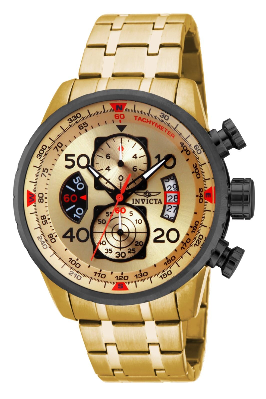 Invicta Aviator 17205 Men's Watch - Waterproof - Analogue - Quartz Movement - stainless steel with Gold dial - 48mm — image 1