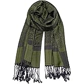 Wendyfull Pashmina Shawls and Wraps w/Fringe Two Tone Vintage Jacquard Paisley Rave Scarf for Weddings Festival