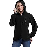 BenBoy Womens Fleece Jacket Sherpa Fuzzy Winter Full Zipper Long Sleeve Hoodie Warm Short Coats Casual Outwear with Pockets