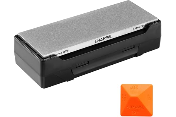 SHARPAL 162N Double-Sided Diamond Sharpening Stone, 8 in. x 3 in. | Coarse 325 / Extra Fine 1200 Grit, Storage Case with NonS