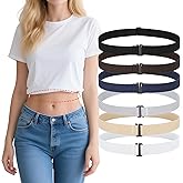 SANSTHS Crop Top Tuck Band for Women Adjustable Tucky Waist Belt Tucking Shirts Sweater Tops Stretch Belts