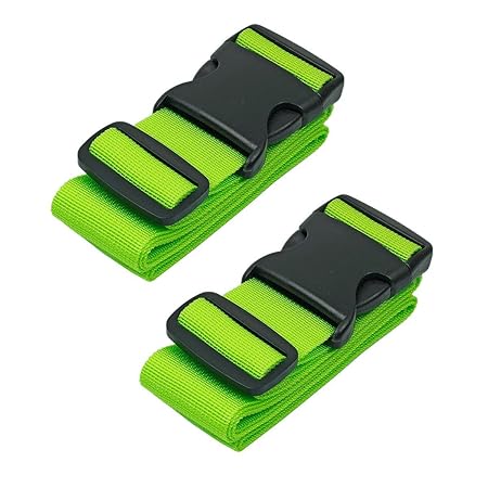 CSTOM 2 Stück Koffergurt Kofferband Koffer Gepäckgurte Lang, Grün