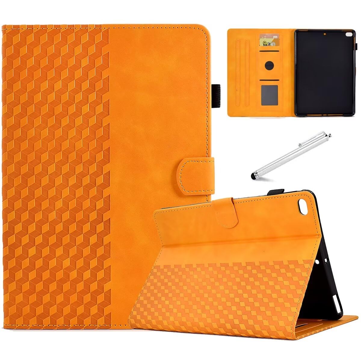 Fancity for iPad Mini 5 Case Mini 4 Mini 3 2 Cover, Smart Wake Sleep Flip Stand Case Soft Suede TPU Protective Case with Card Slot Pencil Holder for iPad Mini 1 2 3 4 5 - Yellow