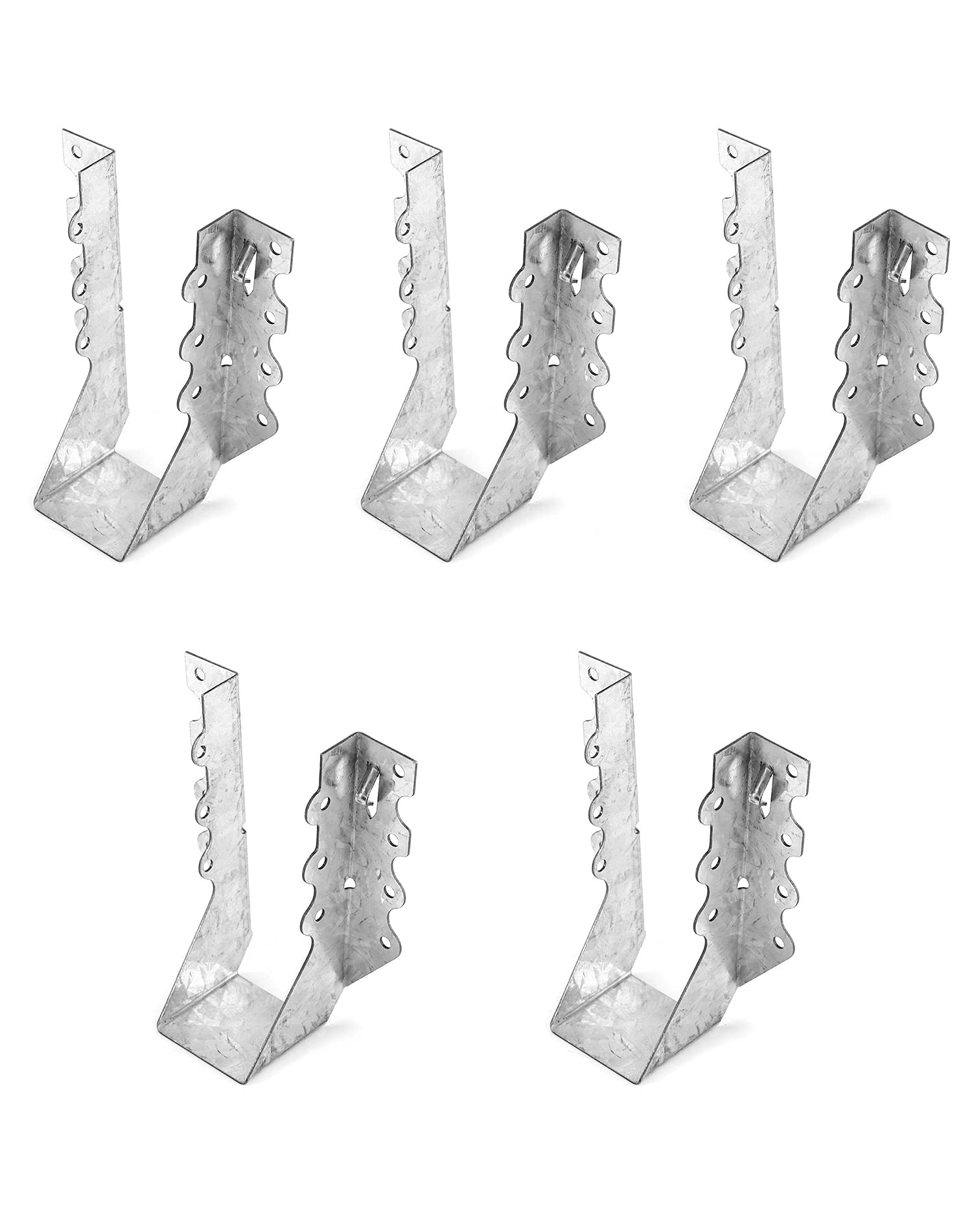 QWORK® Mini Joist Hanger, 2" x 6" (43 x 120 mm) Galvanized Timber to Timber Joist Hanger, 5 Pcs