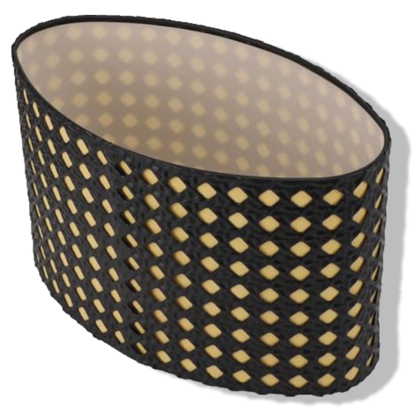 Metal Etching Process Large Lamp Shade,Lampshade Oval Shaped Hollow Metal Carved Compatible E27 E14 Caliber Drum Big Lampshades for Table Lamp and Floor Light Lamp Cover(Black)