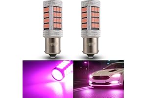 GLOFE High Power 92smd LED Bulbs 14000K Pink Purple 1156 P21W 7506 BA15S Brake Center High Stop DRL Tail Stop Daytime Running Light LED Bulb Lamp Replacement for Cars,Trucks, SUVs, Vans