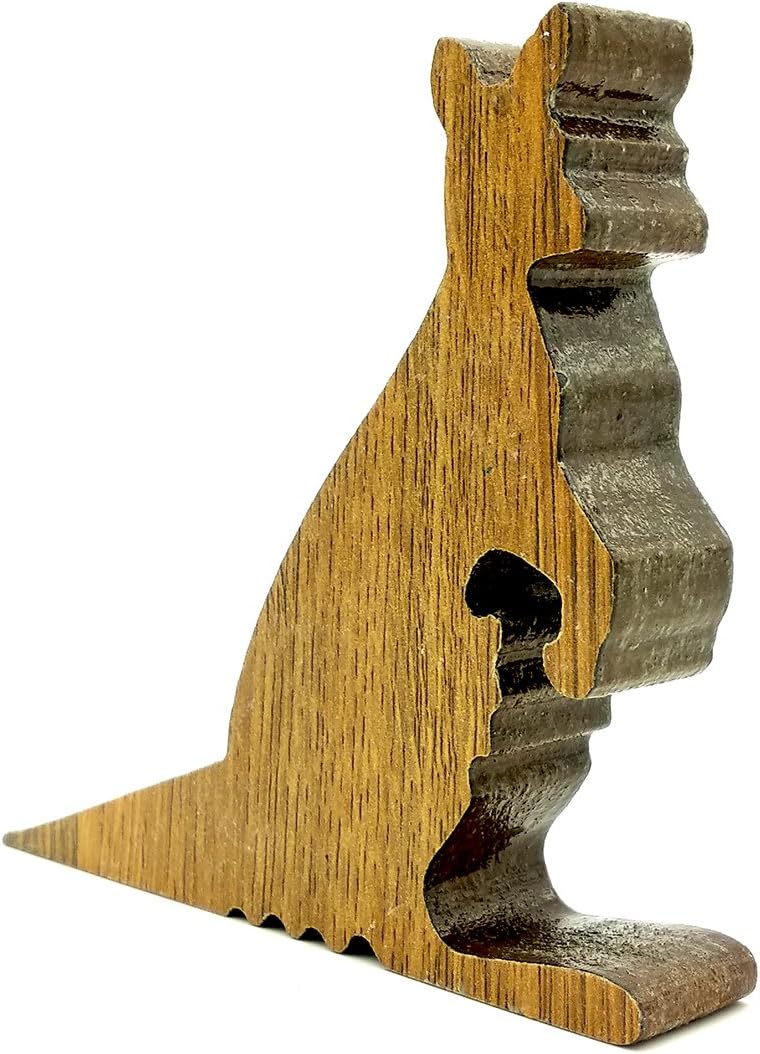 VAH New Kangaroo Design Small Non-Slip Wooden Door Stoppers - to Stop Or Jam The Doors