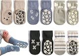 Exemaba Baby Socks with Grips Anti-Slip 5 Colors M 1-3 Years