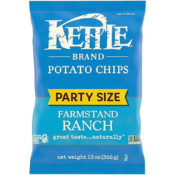KETTLE BRAND POTATO CHIPS, FARMSTAND RANCH KETTLE CHIPS, PARTY SIZE, 13 OZ