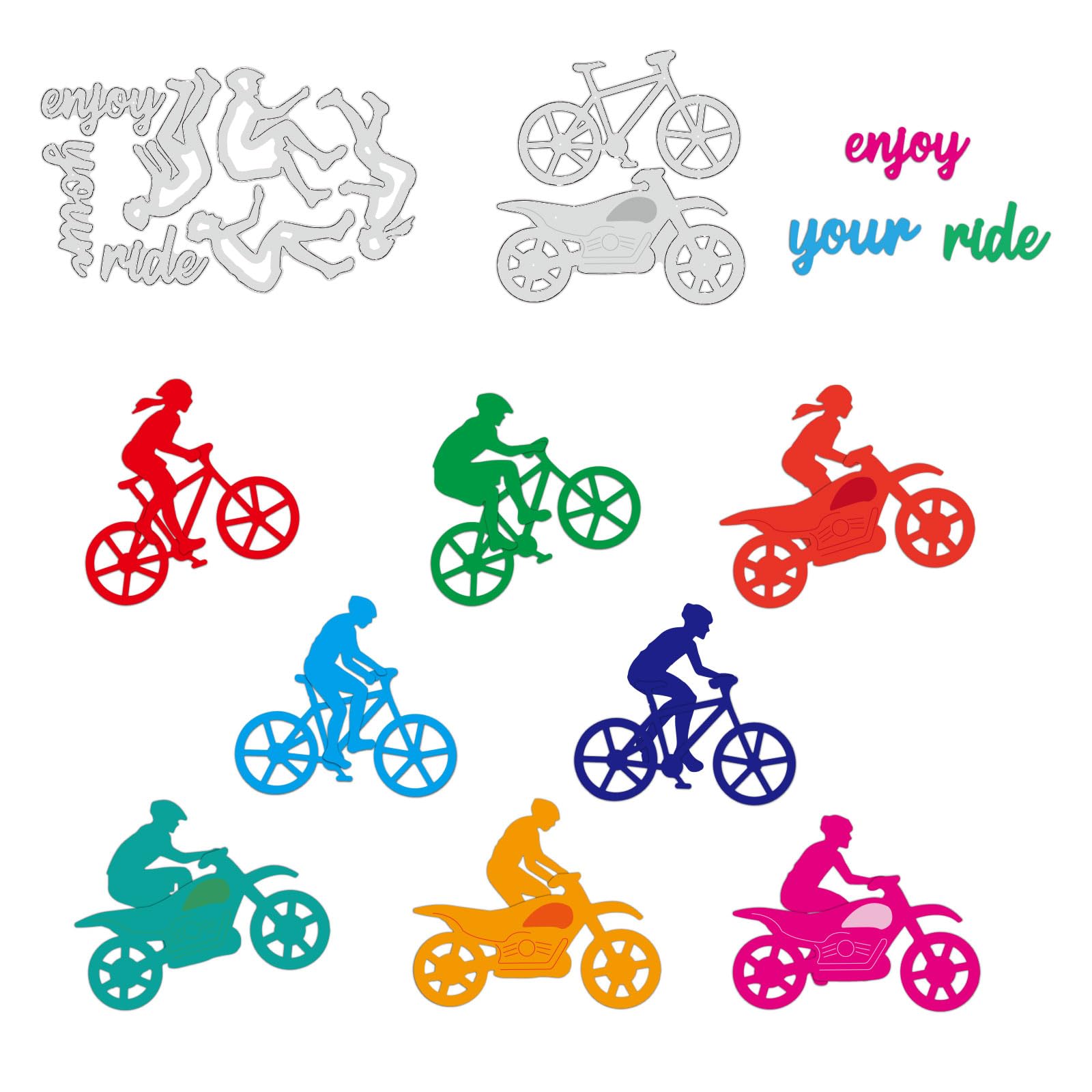 BENECREAT 2 Styles Riding Theme Die Cuts for Card Making, Bicycle Motorcycle Carbon Steel Template Metal Embossing Cutting Dies for Paper DIY Scrapbooking Album Craft Home Decor