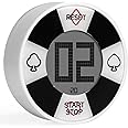 Poker Dealer button with Timer - Complete The poker chips set! Texas hold em digital shot clock game timer. Poker accessory for Poker table and games night. Great gift or Poker decor.