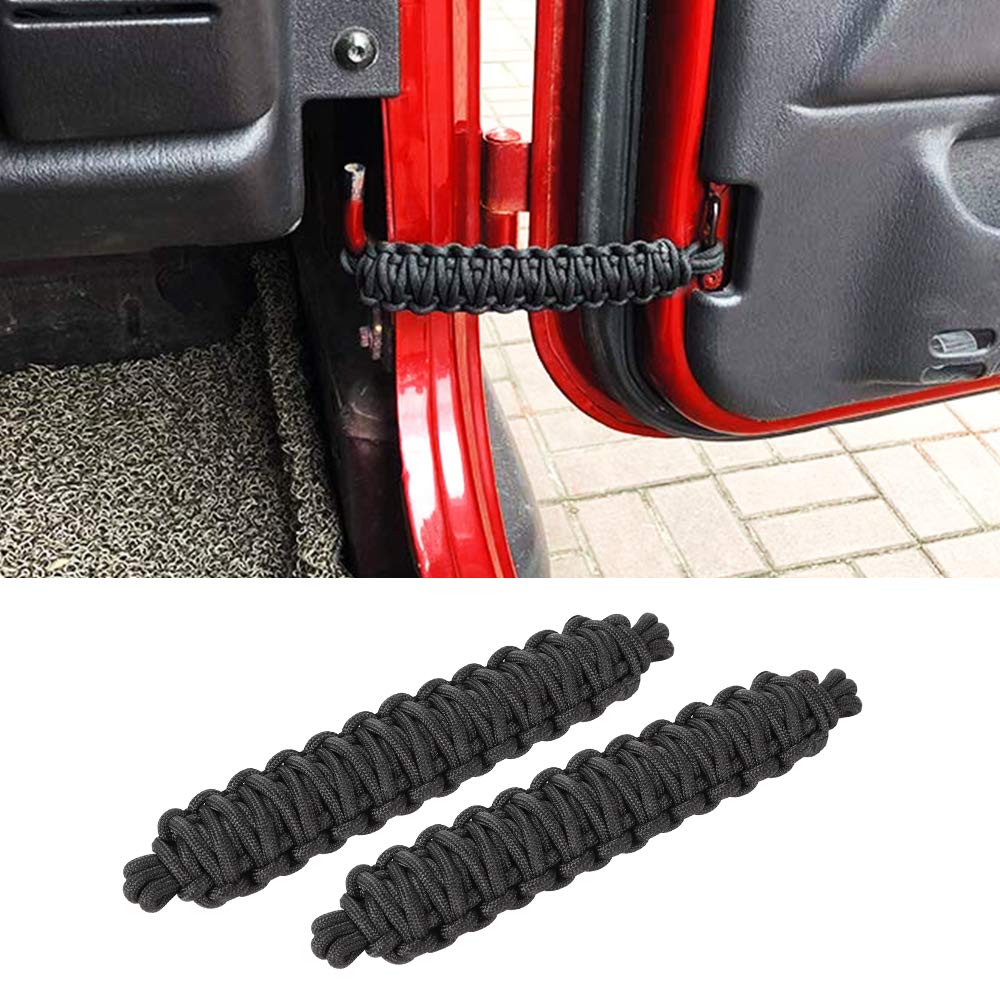Photo 1 of Savadicar Door Limiting Straps for Jeep Wrangler YJ TJ JK JL 4xe & Gladiator JT (1987–2025), Heavy-Duty Swing Check Strap, 2/4-Door Interior Accessories, Black