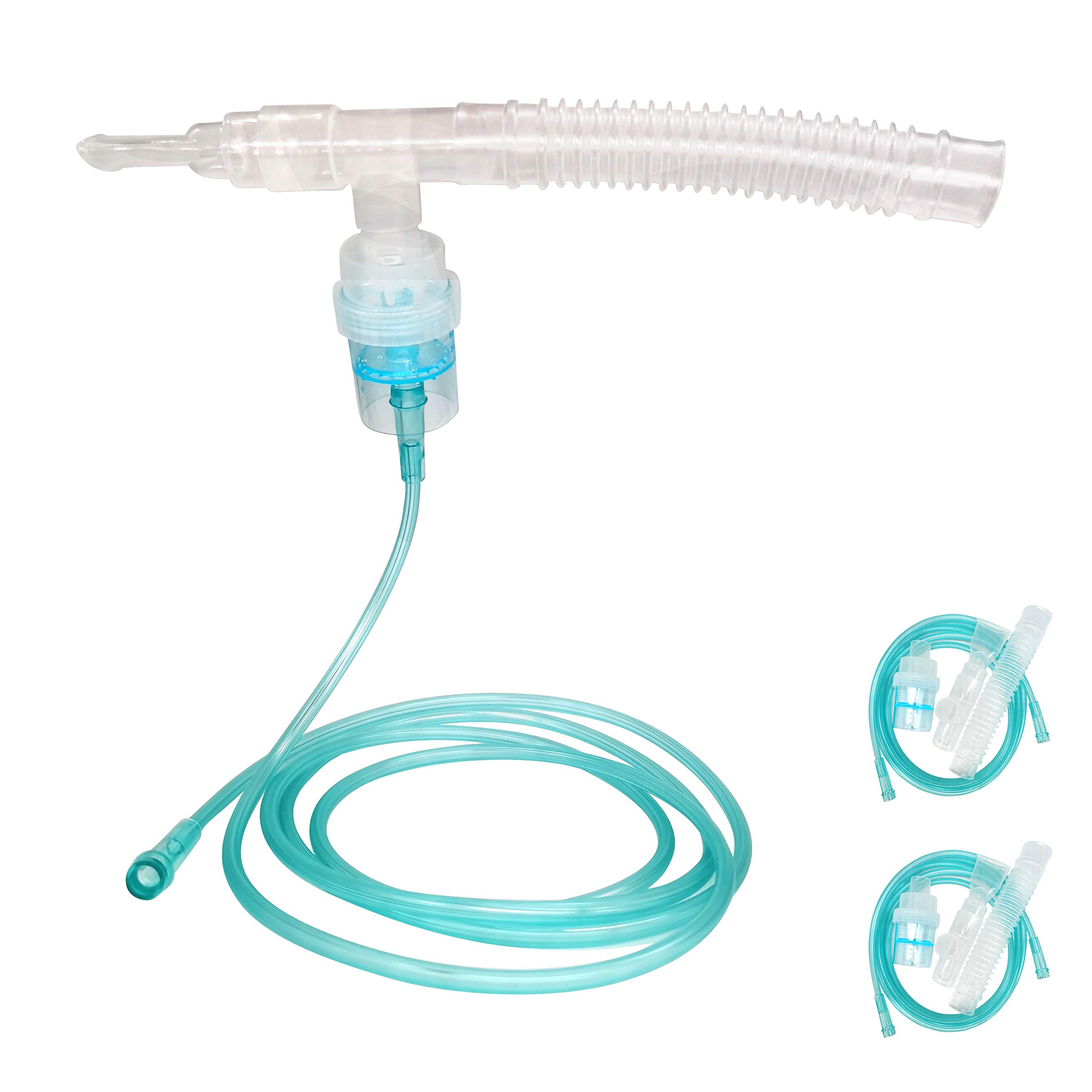 2 Pack Disposable T Mouthpiece, Latex Free, 7 Foot Tube and 6 Inch Reservoir, Universal Size