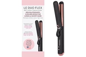 L'ANGE Hair Le Duo Flex 360° Airflow Titanium Styler | Curling Iron with Adjustable Settings Creates Waves | Air Flow Styler 