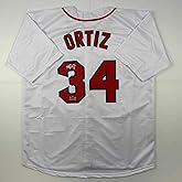 Facsimile Autographed David Ortiz Boston White Reprint Laser Auto Baseball Jersey Size Men's XL