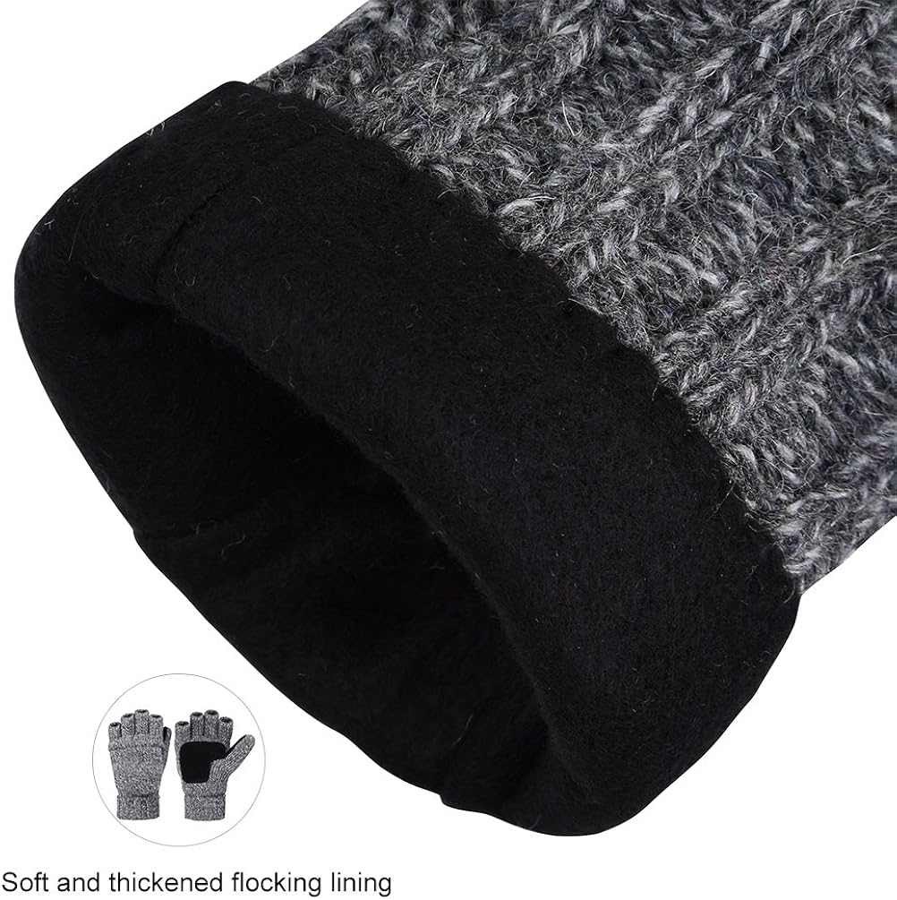 VBIGER Winter Gloves Warm Wool Mittens With Mitten Cover at  Men’s Clothing store