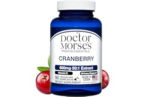 DOCTOR MORSE'S Cranberry Supplement Pills for Women and Men, 30000mg Strength, Urinary Tract Support with Vitamin C, Made in FDA-Registered, NSF-Certified Facility, Overall Health Support, 90 Capsules