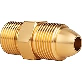 GRYVOZE G5/8 Male to CGA580 Male Adapter for Nitrogen Cylinder | G5/8 to CGA580 Adapter for Accumulator Charging Kits and Hydraulic Breaker Nitrogen Charging Kits, Brass, with Thread Caps