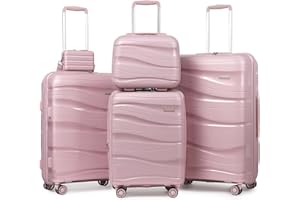 Melalenia Luggage Sets 3 Piece Expandable Suitcase Set, PP Hardshell Suitcase with Spinner Wheels,Lightweight Carry On Luggage with TSA Lock for Women