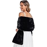 Pukguro Faux Fur Shawl Wraps for Wedding Womens Soft Winter Scarf Shrug Formal Party