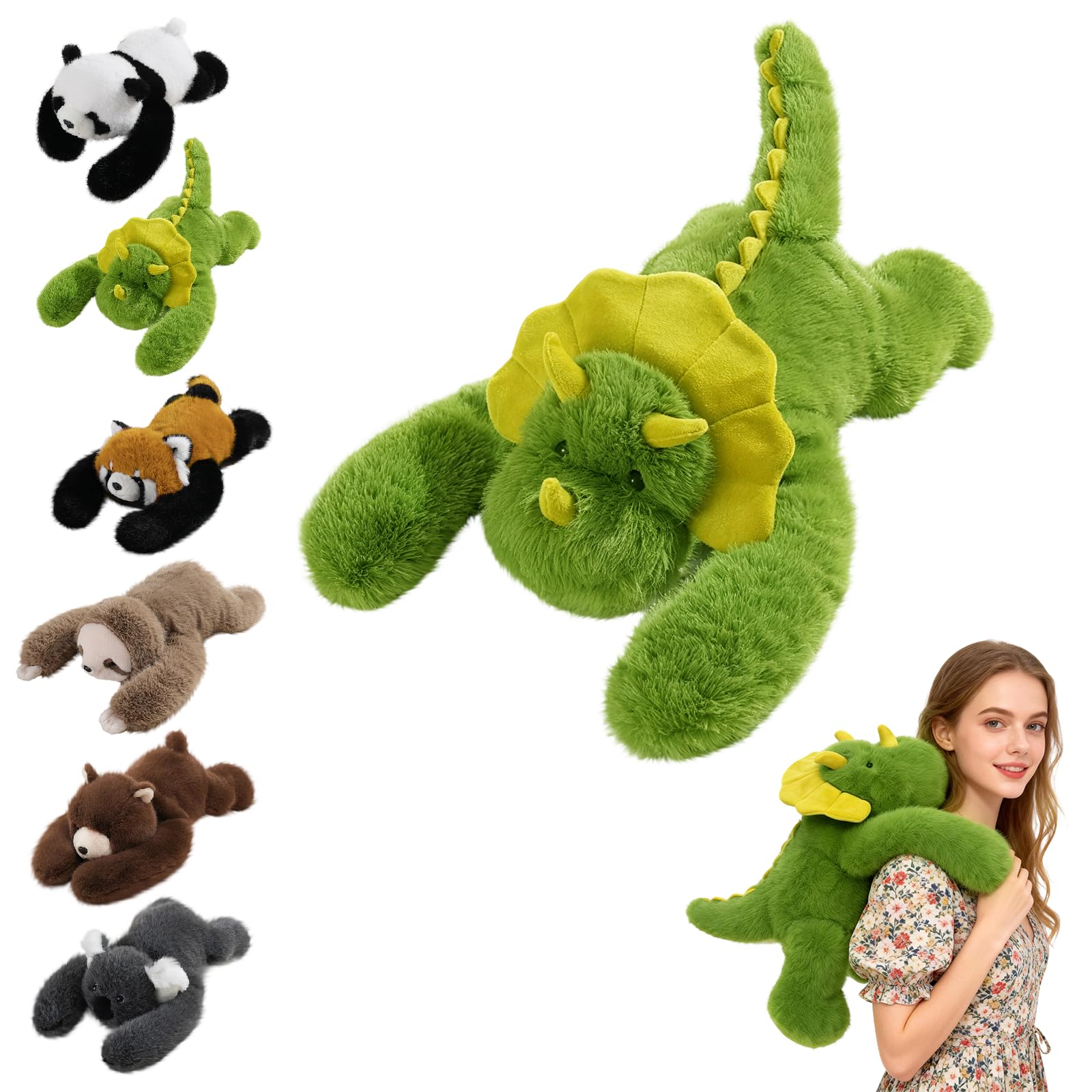 Weighted Dinosaur Plush Teddy, Soft Stuffed Animal Plushies, Cuddly Toy for Comfort & Relaxation, Pookie the Dinosaur Weighted Animals, Hugging Companion for Anxiety Relief & Sleep Support（65cm）