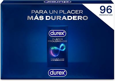 Pacote de preservativos durex prazer prolongado, para prazer mais duradouro, 96 preservativos