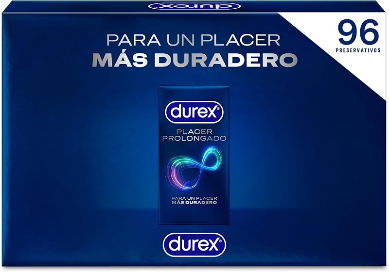 Pacote de preservativos durex prazer prolongado, para prazer mais duradouro, 96 preservativos