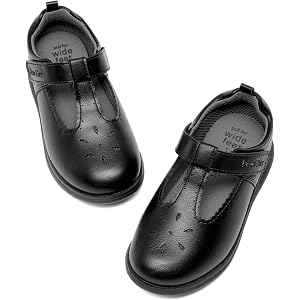 DREAM PAIRS Toddler Girls Mary Jane Dress School Shoes | Dual Removable Insoles Uniform Flats T-Strap Breathable Lightweight