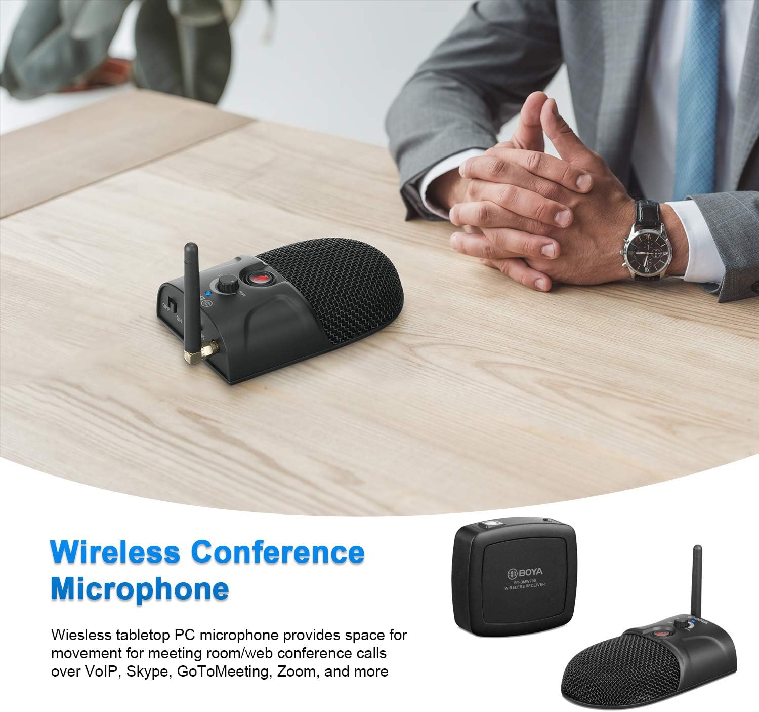 2.4GHz Wireless Conference Microphone, BOYA BYBMW700 Omnidirectional