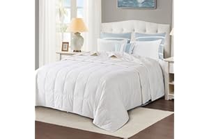 Globon Down Blanket, Extra Lightweight Summer Comforter/Duvet Insert California King Size,Noiseless & Extra Soft, 20 Ounce Fill Weight, White……