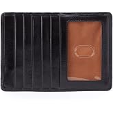 HOBO Women's Euro Slide Card Case, Black, One Size | Compact Size Travel Wallet, Passport Case, Leather, Zip Closure, Five Card Slots