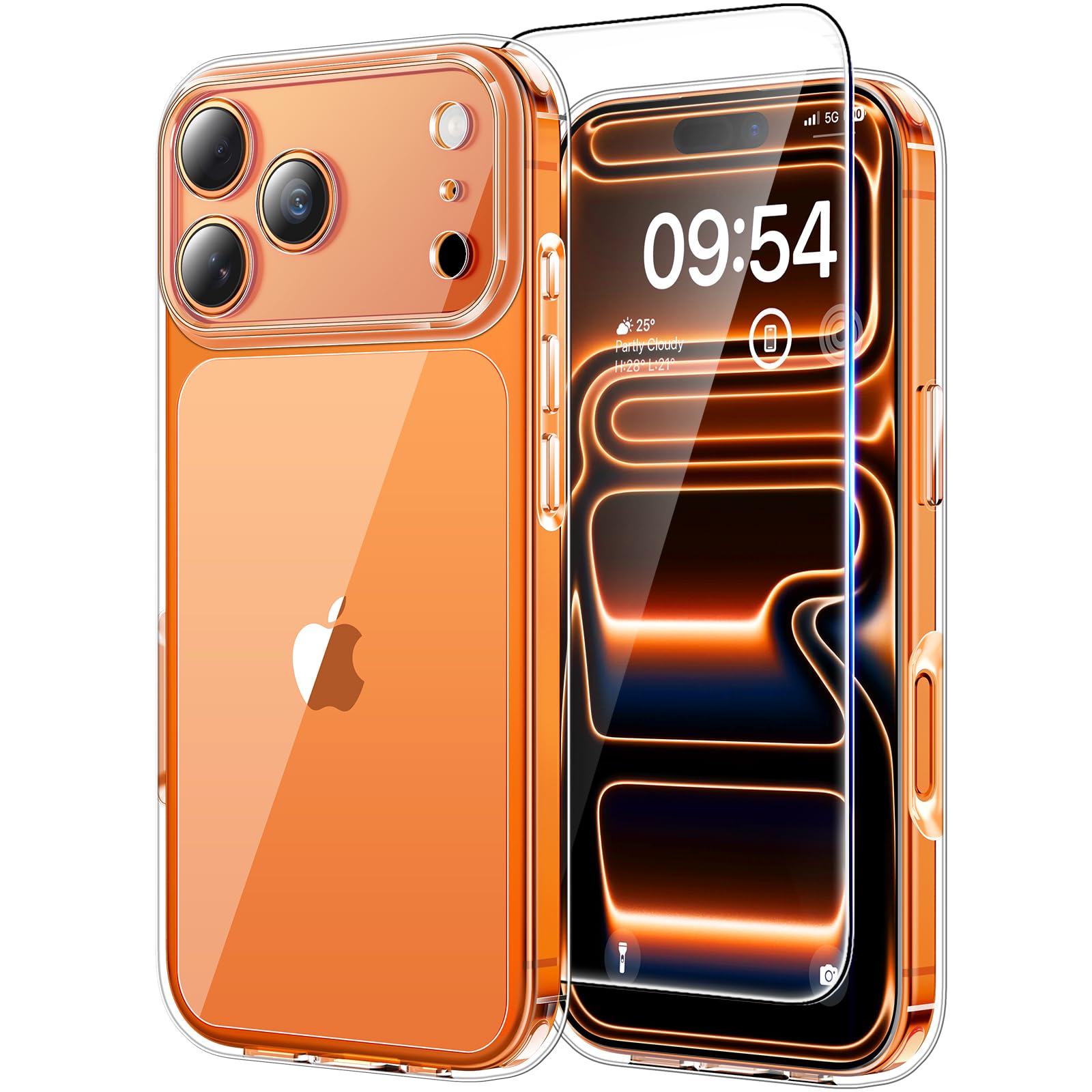 TAURI for iPhone 17 Pro Case, [Full Camera Protection] with HD Screen Protector, Not-Yellowing Military-Grade Protection Shockproof Slim Phone Case for iPhone 17 Pro 6.3 inch, Clear