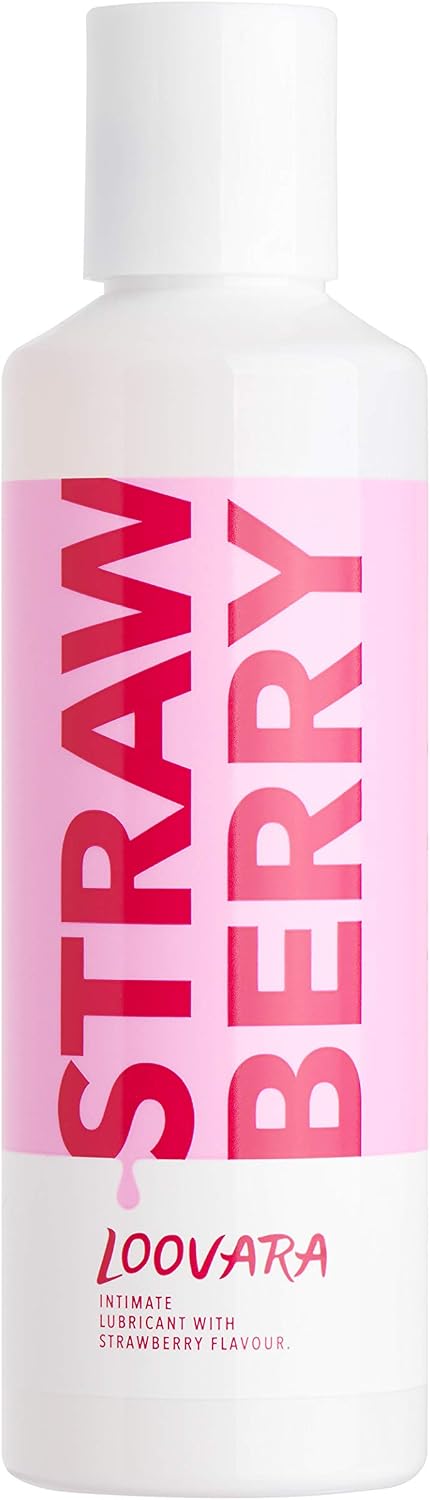 Loovara Lubricant Gel Strawberry Flavor 100 ml - Edible, Vegan, Natural, Dermatologically Tested, Condom-Safe