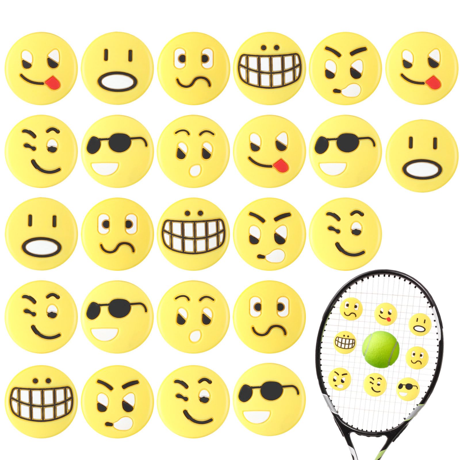 Photo 1 of Jexine 30 Pcs Tennis Vibration Dampener Silicone Tennis Racket Dampener Cute Tennis Supplies for Gift (Assorted)