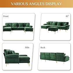 Wrofly U-Shaped Sectional Sofa Couch, 114" Comfy